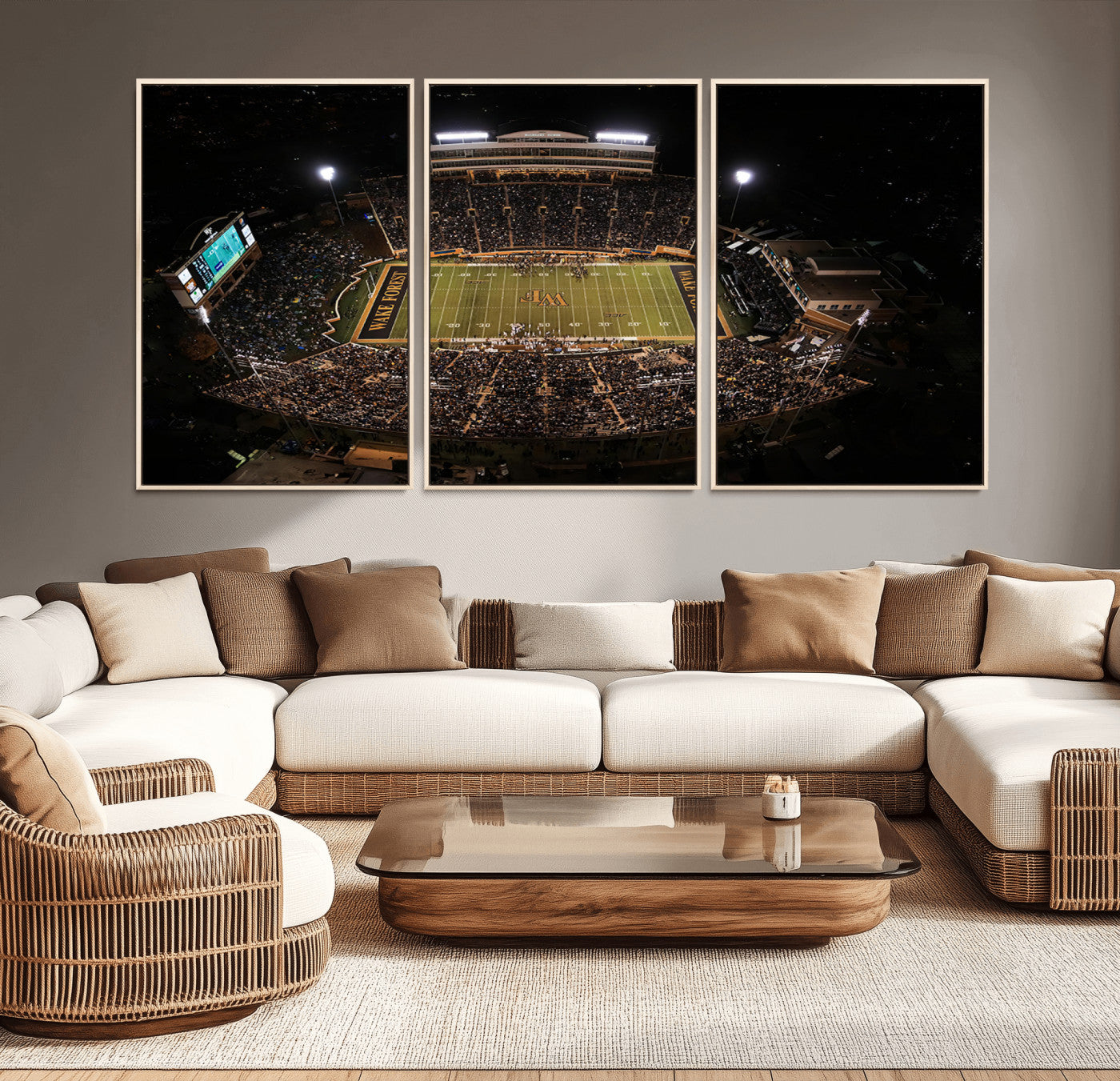 MGV-FC-60X30-3P - Wake Forest University Demon Deacons Canvas Printi, Football Team Print - Winston-Salem Allegacy