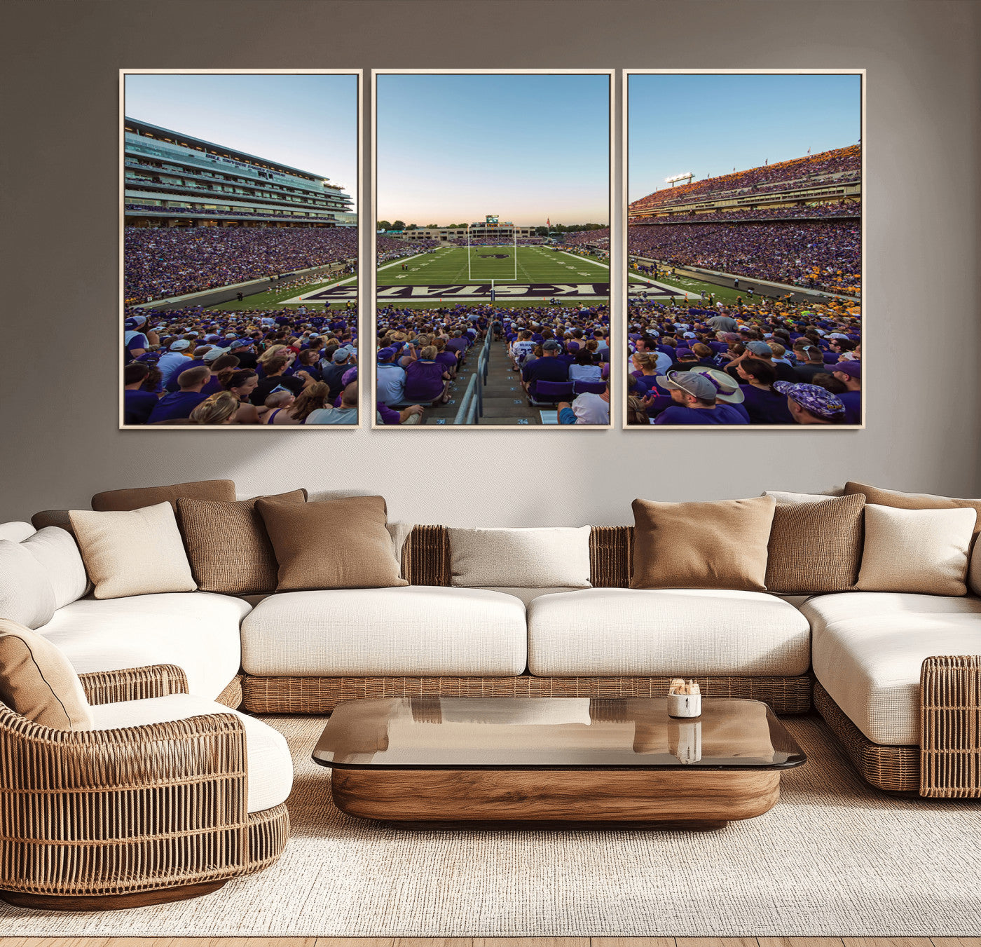 MGV-FC-60X30-3P - Kansas State University Wildcats Football Team Print - Manhattan Bill Snyder Family Football Stadium