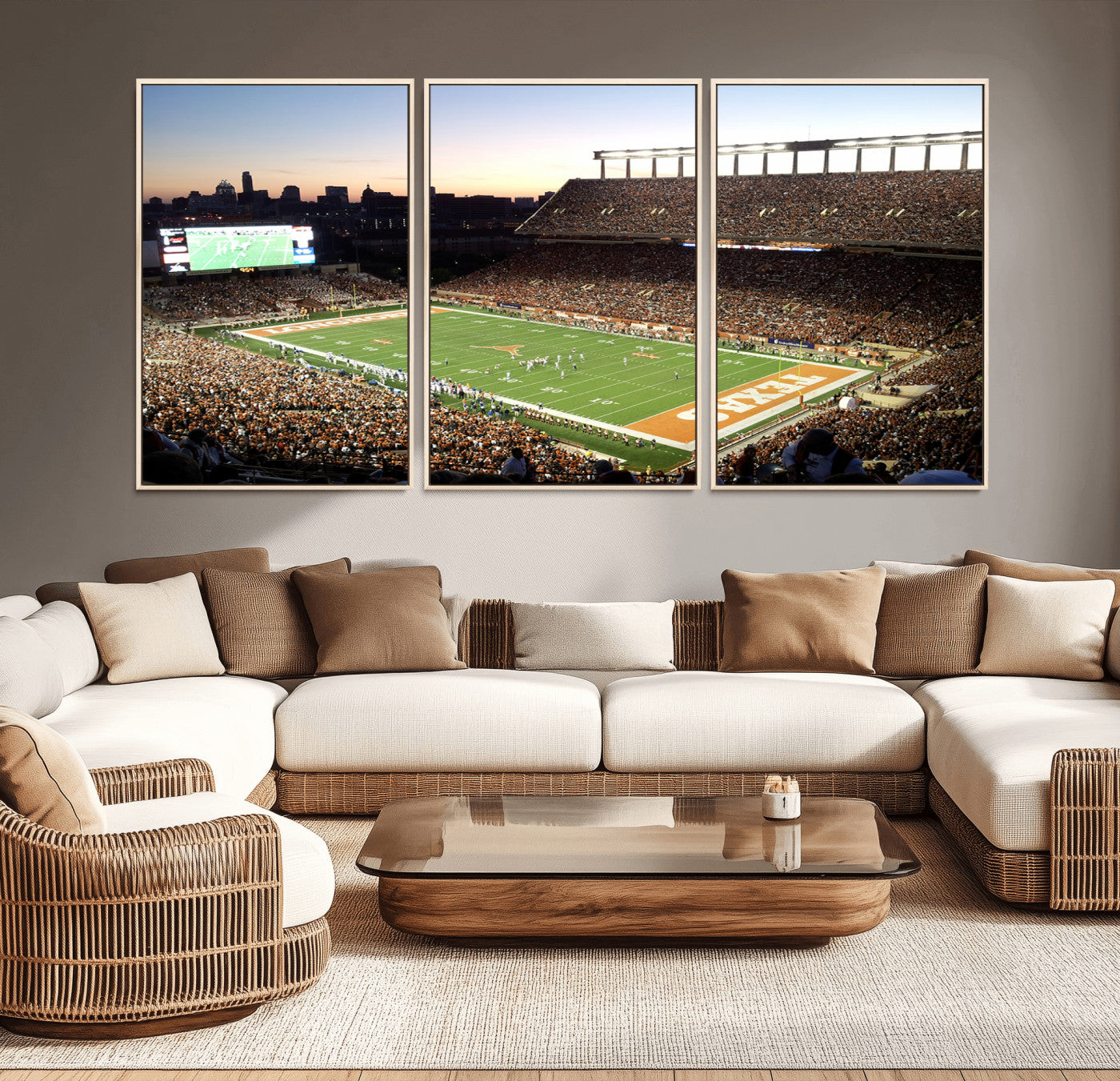 MGV-FC-60X30-3P - Darrell K Royal-Texas Memorial Stadium Canvas Wall Art - Texas Longhorns Football Match