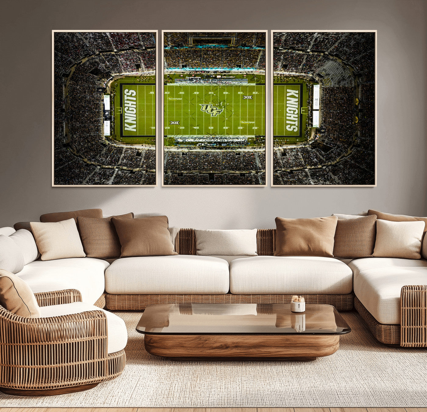 MGV-FC-60X30-3P - UCF Knights Football Team Print - Orlando FBC Mortgage Stadium Wall Art, UCF Knights Canvas Print
