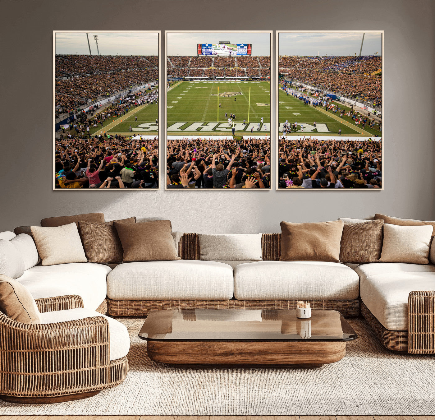 MGV-FC-60X30-3P - UCF Knights Football Team Print - Orlando FBC Mortgage Stadium Canvas Print