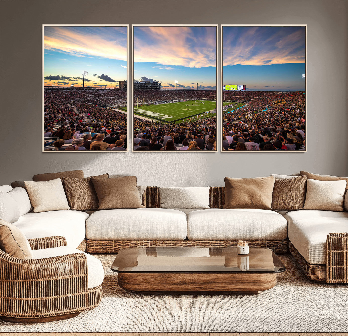 MGV-FC-60X30-3P - UCF Knights Football Team Print - Orlando FBC Mortgage Stadium Wall Art Canvas Print