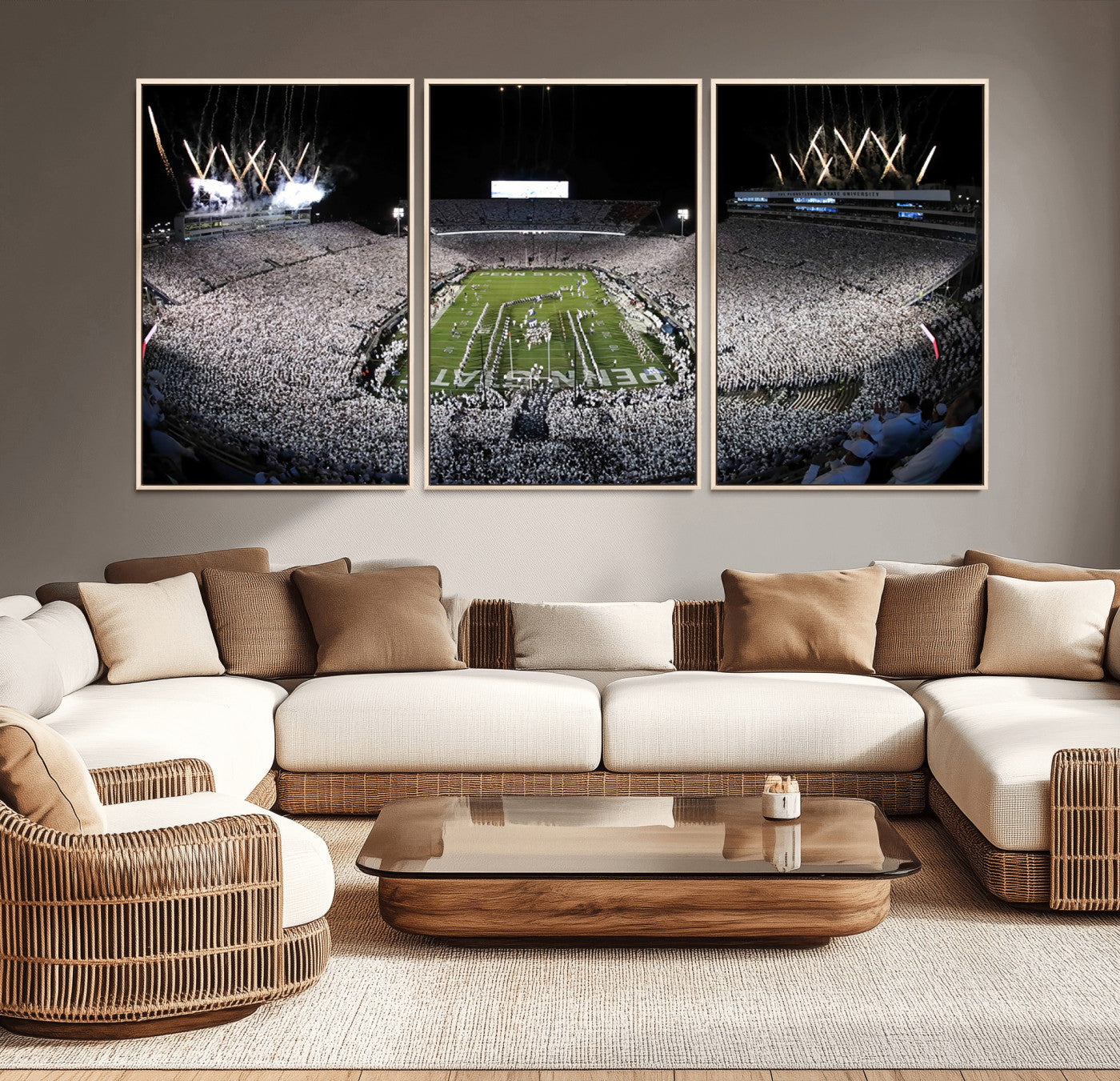 MGV-FC-60X30-3P - Penn State Beaver Stadium Canvas Wall Art - Nittany Lions Football Print