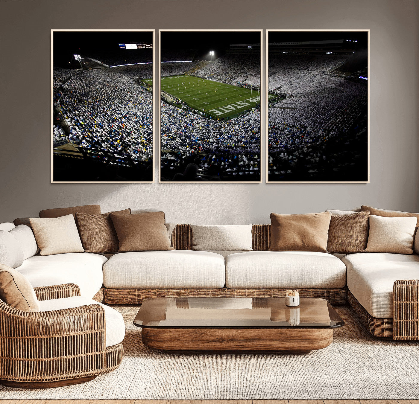 MGV-FC-60X30-3P - Penn State Football Stadium Wall Art - Beaver Stadium Canvas Print