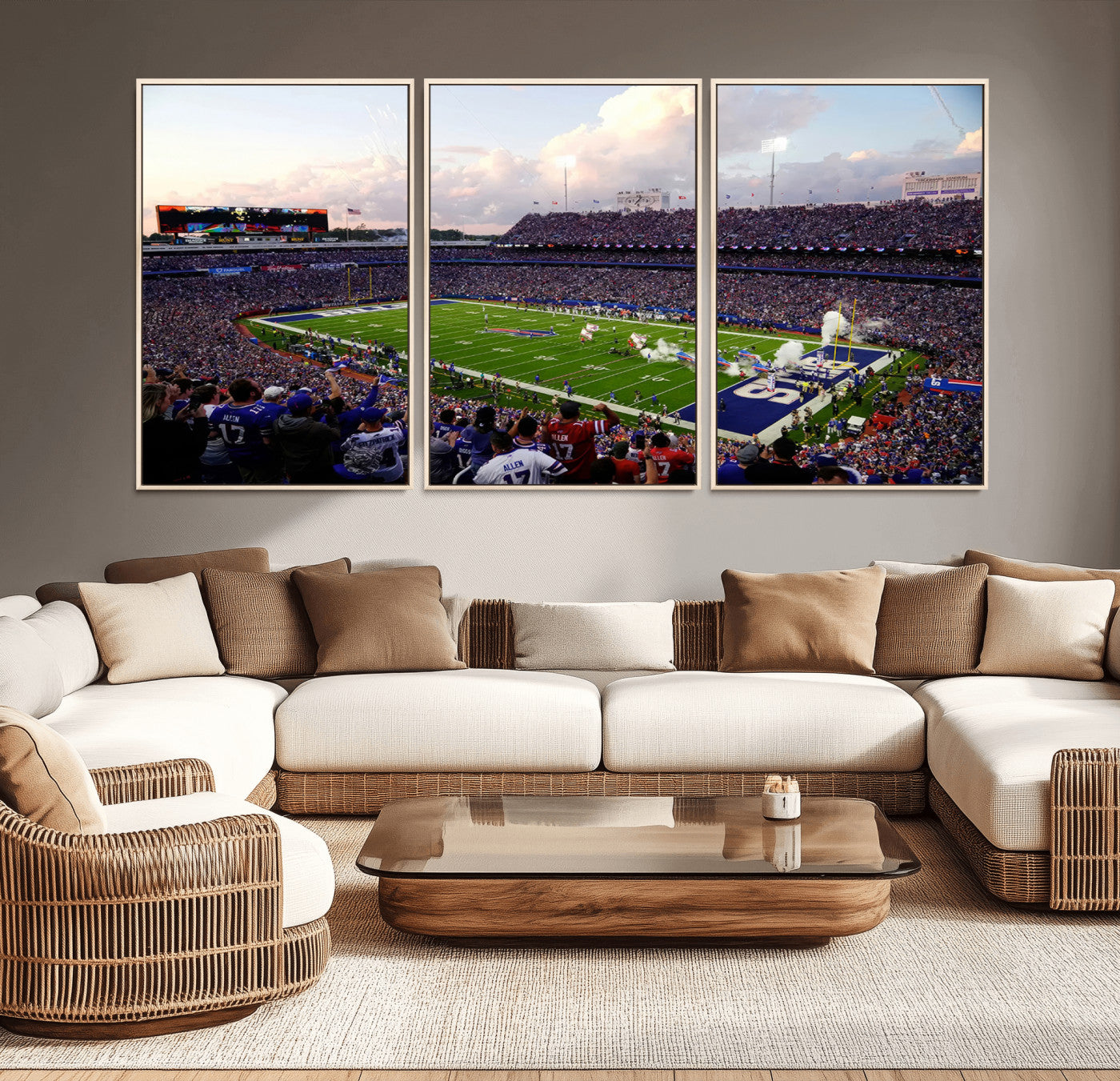64066-MGV-CV-36X24-Buffalo Bills Football Team Print - Buffalo Highmark Stadium Wall Art Canvas Print