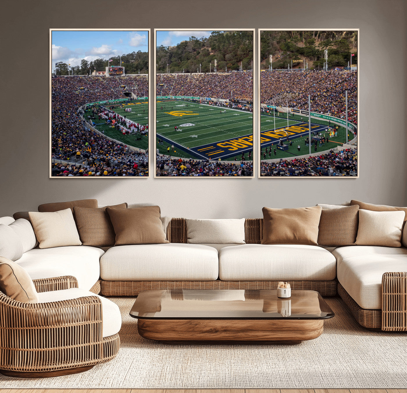 MGV-FC-60X30-3P - University of California Golden Bears Football Team Print - Berkeley California Memorial Stadium Art