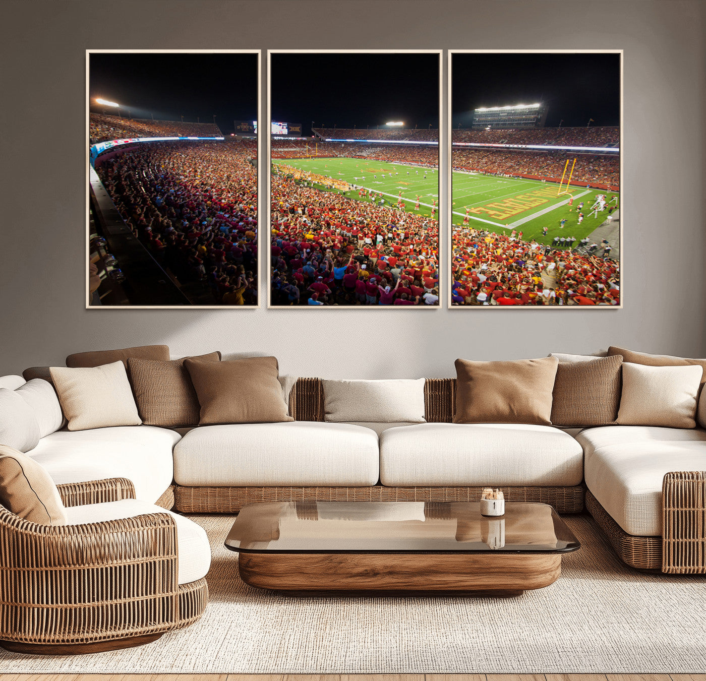 35139-MGV-CV-36X24-Iowa State University Cyclones Canvas Print, Football Team Print - Ames Jack Trice Stadium Wall Art