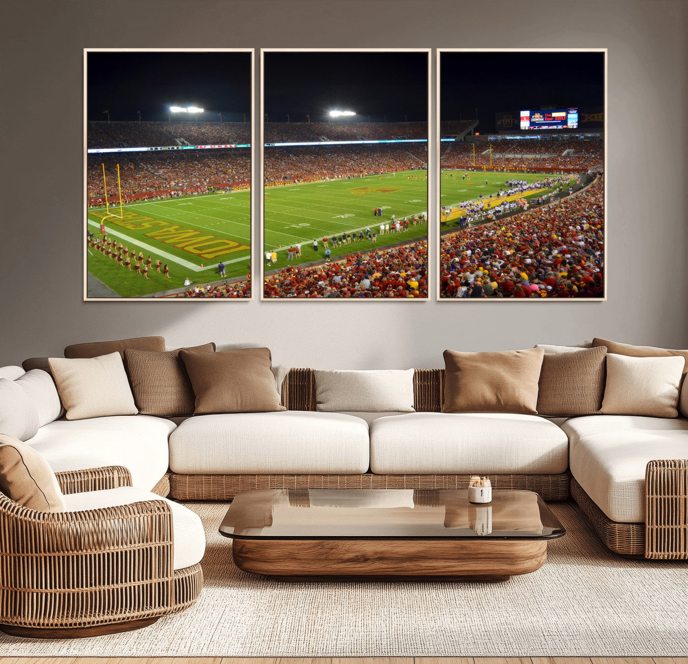27211-MGV-CV-36X24-Iowa State University Cyclones Football Team Print - Ames Jack Trice Stadium Canvas Print