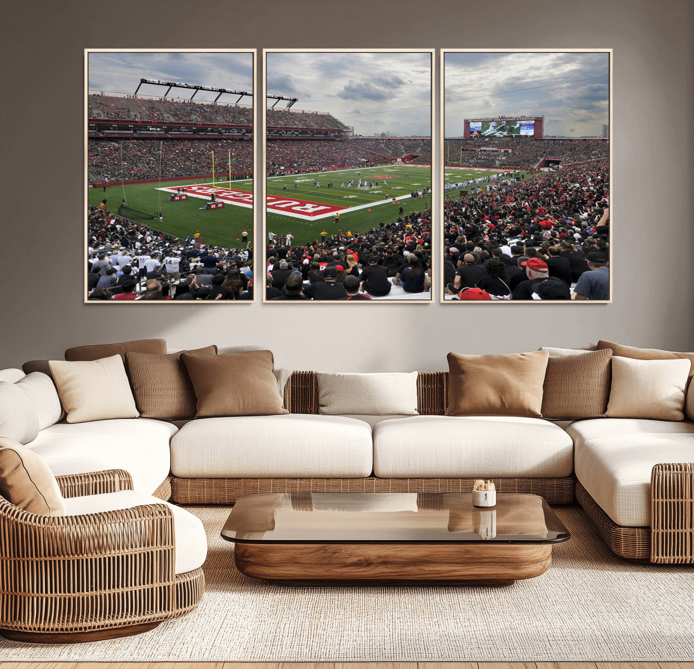 MGV-FC-60X30-3P - Rutgers Scarlet Knights Football Team Print - SHI Stadium, Piscataway Wall Art Canvas Print
