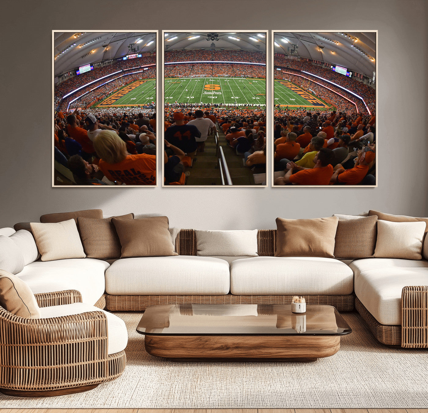 MGV-FC-60X30-3P - Syracuse University Orange Football Canvas Print, Football Team Print - Syracuse JMA Wireless Dome