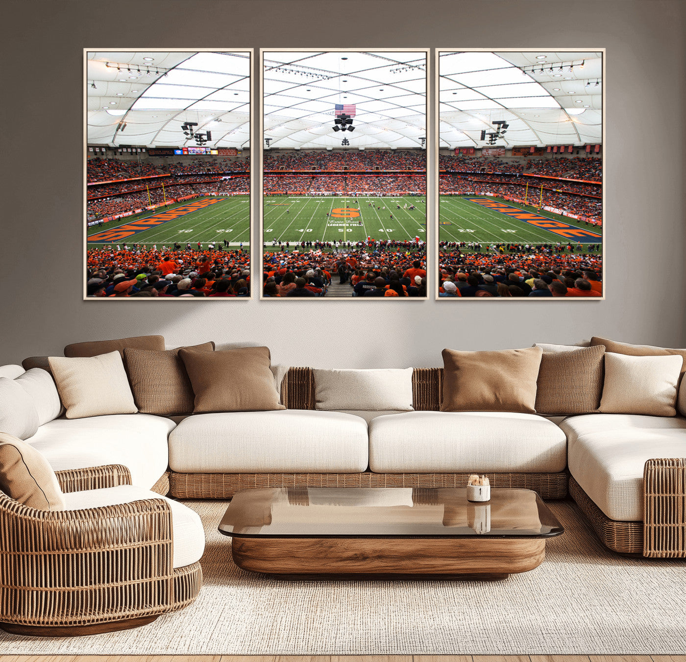 MGV-FC-60X30-3P - Syracuse University Orange Football Team Print - Syracuse JMA Wireless Dome Wall Art Canvas Print