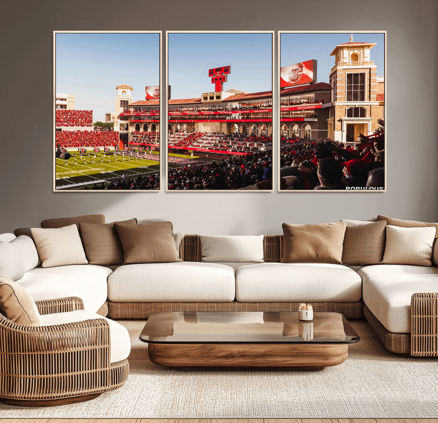 MGV-FC-60X30-3P - Jones AT&T Stadium Texas Tech Red Raiders Wall Art | Large Att Stadium Canvas Print | College