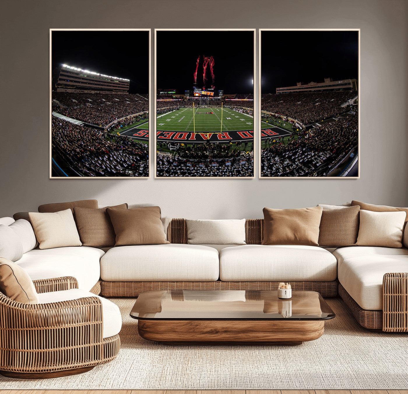 83122-MGV-CV-36X24-Framed Texas Tech Red Raiders Stadium Canvas, Texas Tech Red Raiders Football Team Print - Lubbock