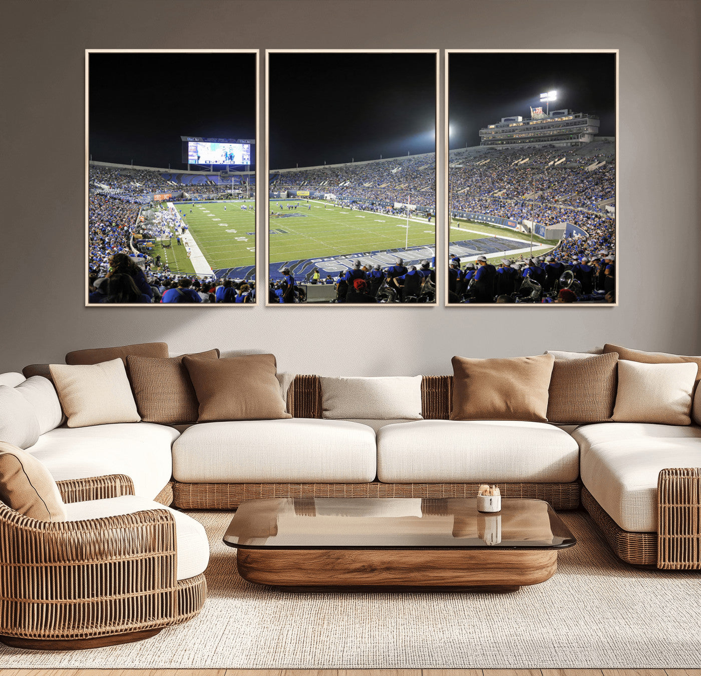 MGV-FC-60X30-3P - University of Memphis Tigers Football Team Print - Memphis Simmons Bank Liberty Stadium Wall Art