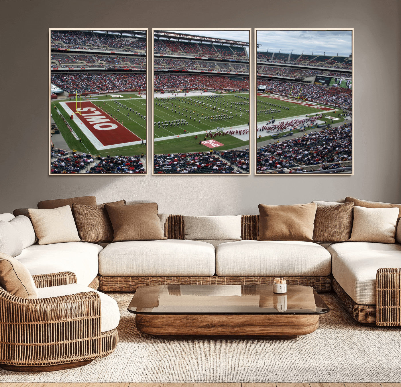 MGV-FC-60X30-3P - The Temple University Owls Athletics Team Print - Philadelphia Lincoln Financial Field Stadium Wall