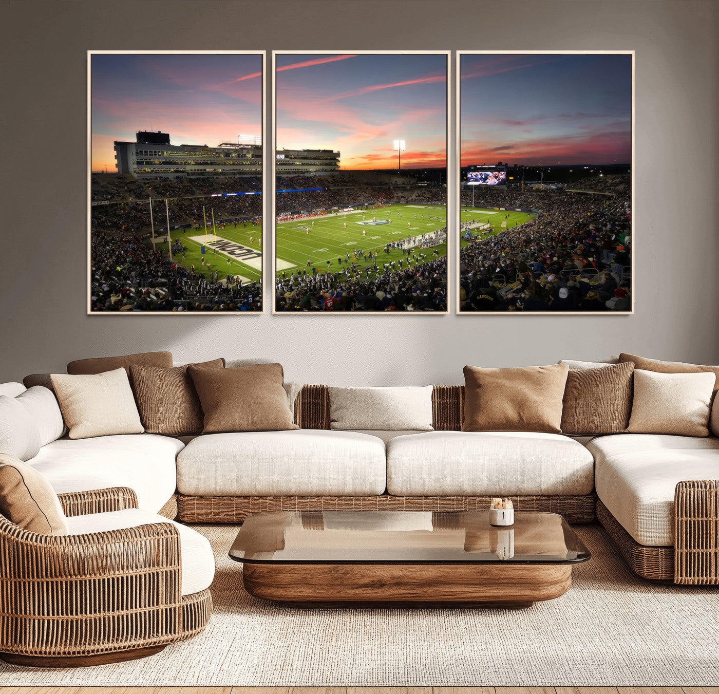 64416-MGV-CV-36X24-The University of Connecticut UCONN Huskies Football Team Print - East Hartford Pratt & Whitney