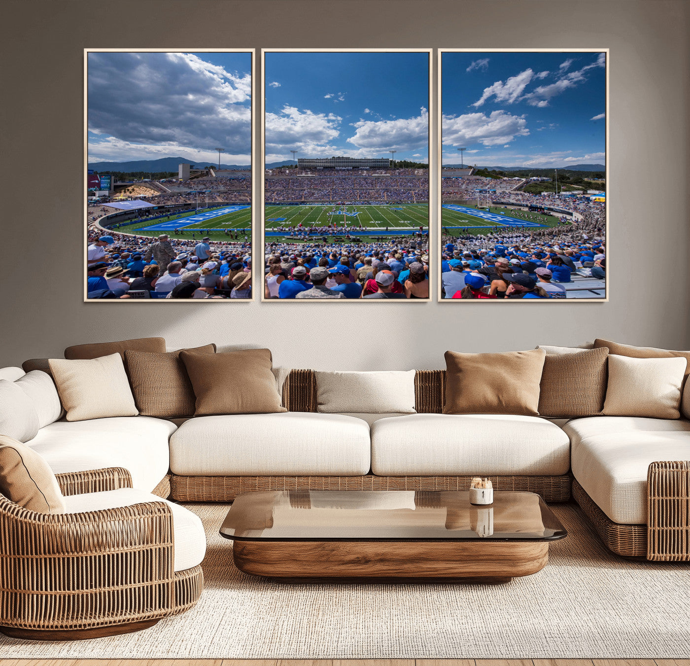 MGV-FC-60X30-3P - Air Force Falcons Football Team Print - Colorado Springs Falcon Stadium Wall Art Canvas Print