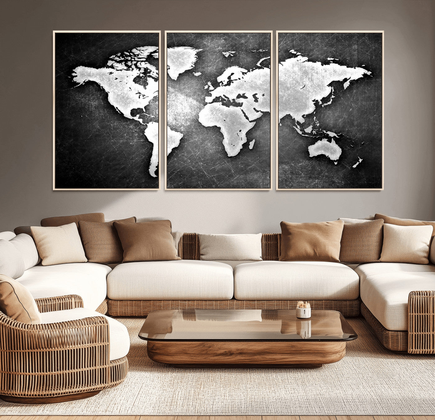 34390-MGV-CV-36X24-Push Pin World Map Canvas Print – Travel Tracker Wall Art for Couples, Perfect Anniversary Gift for Home or Office Decor