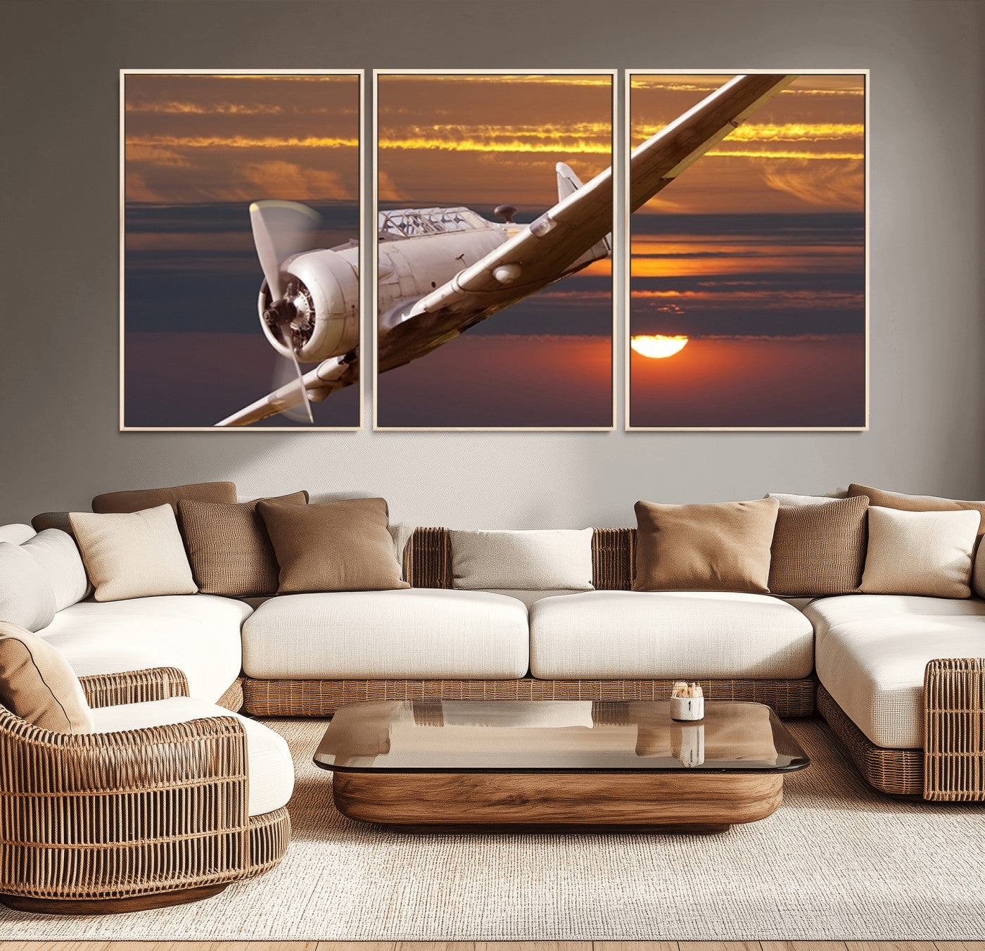55483-MGV-CV-36X24-Old War Plane Wall Art Canvas Print