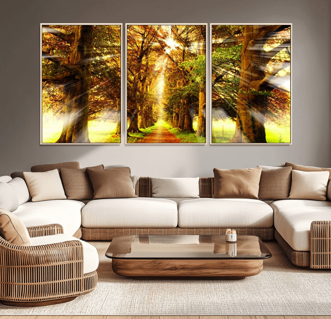 50243-MGV-CV-36X24-Sunshine in Forest and Trees Wall Art Canvas Print