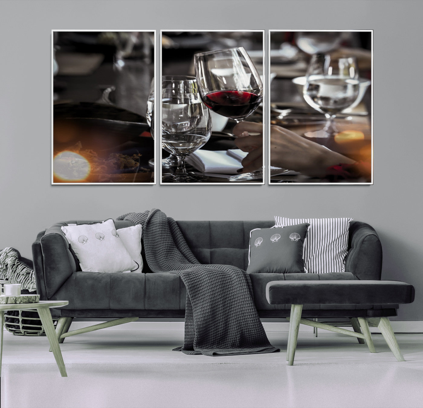MGV-FC-60X30-3P - Red Wine and Glass Canvas Print