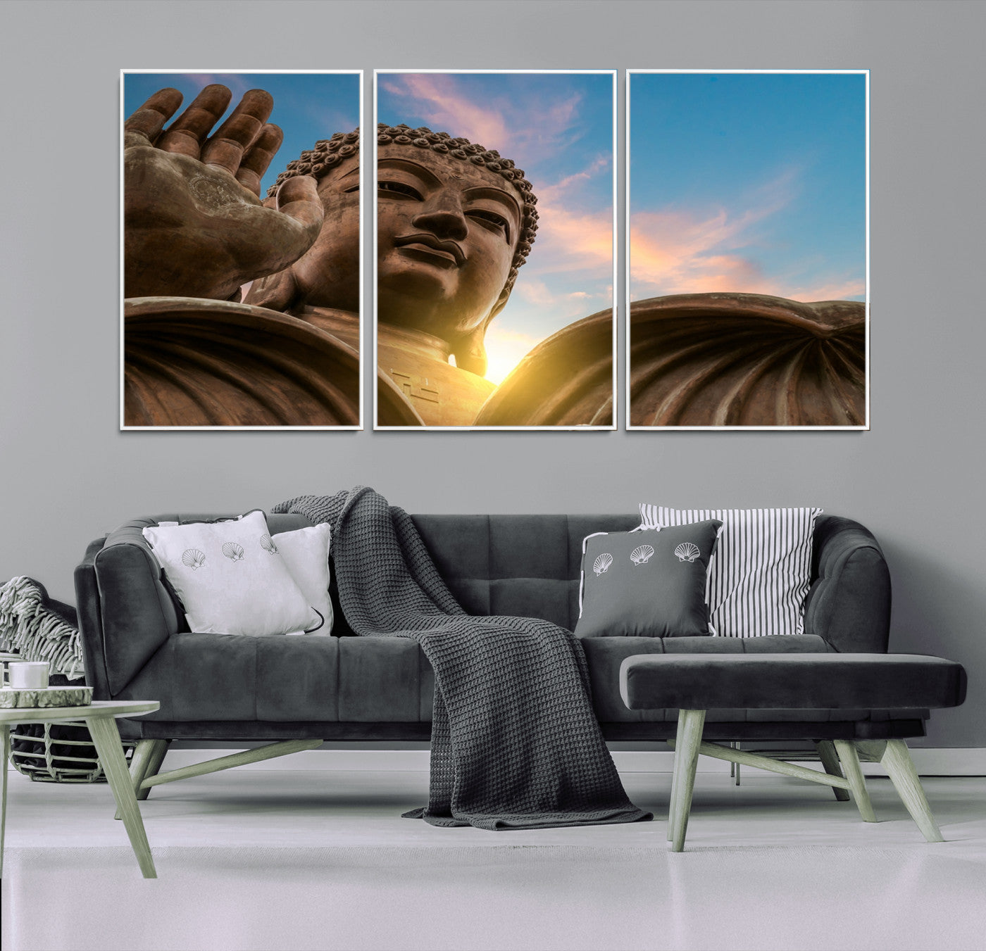 94703-MGV-CV-36X24-Buddha Statue and Daylight Wall Art, Buddha Statue Wall Art Canvas Print