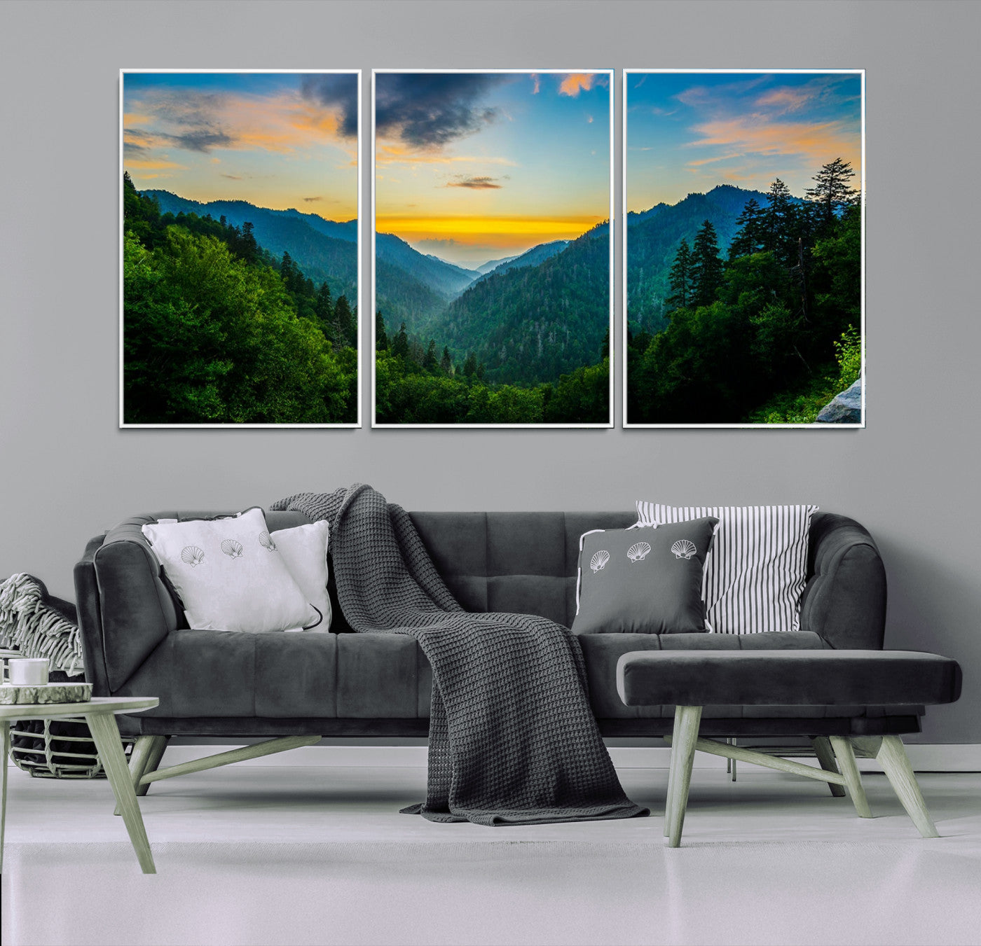 MGV-FC-60X30-3P - Green Forest Wall Art Canvas Print