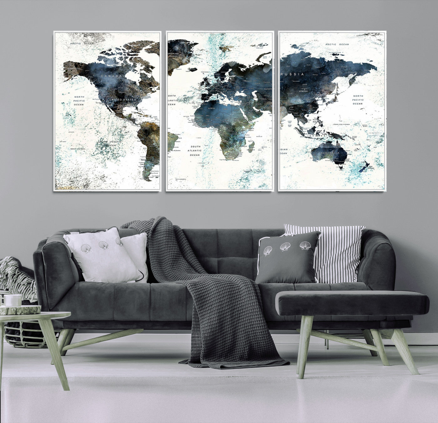 75398-MGV-CV-36X24-Push Pin World Map Canvas Print – Travel Tracker Wall Art for Couples, Perfect Anniversary Gift for Home or Office Decor
