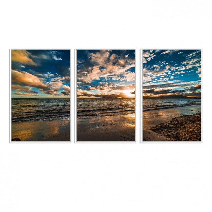 Beach Wall Art - Ocean Sunset Canvas.