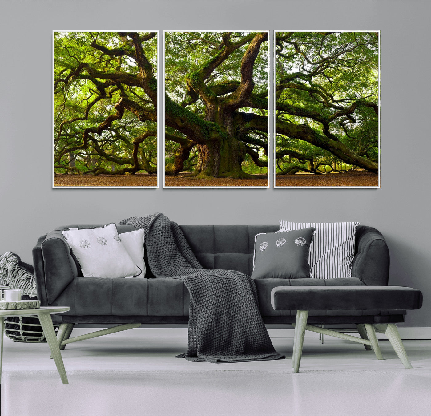 MGV-FC-60X30-3P - Angel Oak Tree Wall Art Canvas Print | Forest Tree Nature Photography Print on Canvas | Large