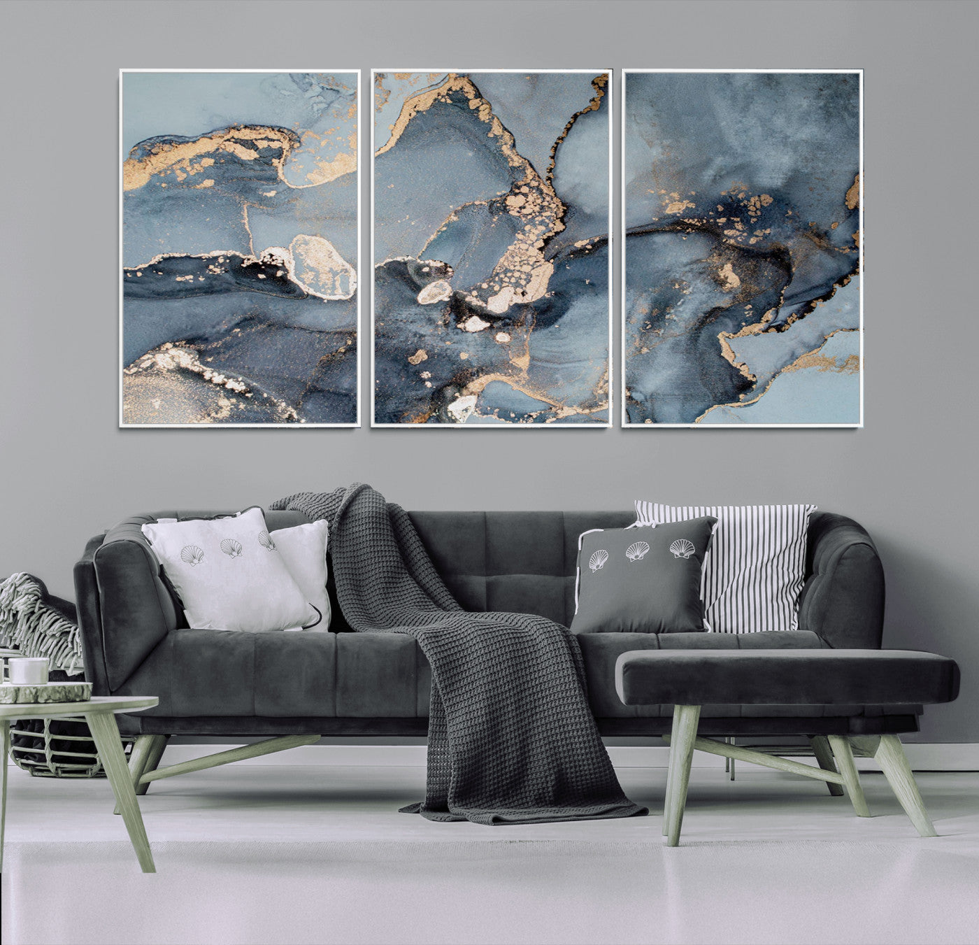 17119-MGV-CV-36X24-Multipanel Marble Fluid Effect Wall Art Abstract Canvas Wall Art Print