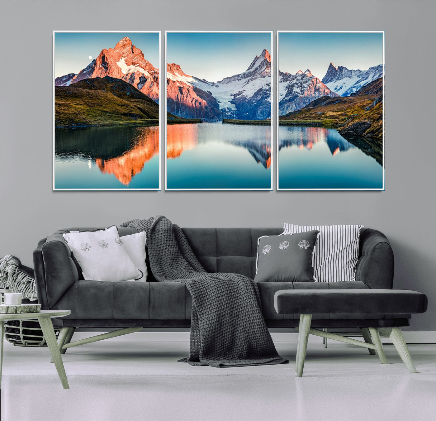 MGV-FC-60X30-3P - Landscape Mountain and Lake View Wall Art Canvas Print