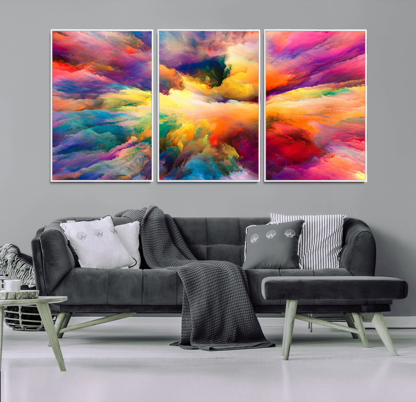 MGV-FC-60X30-3P - Blazing Vibrant Colors Cloud Wall Art Canvas Print