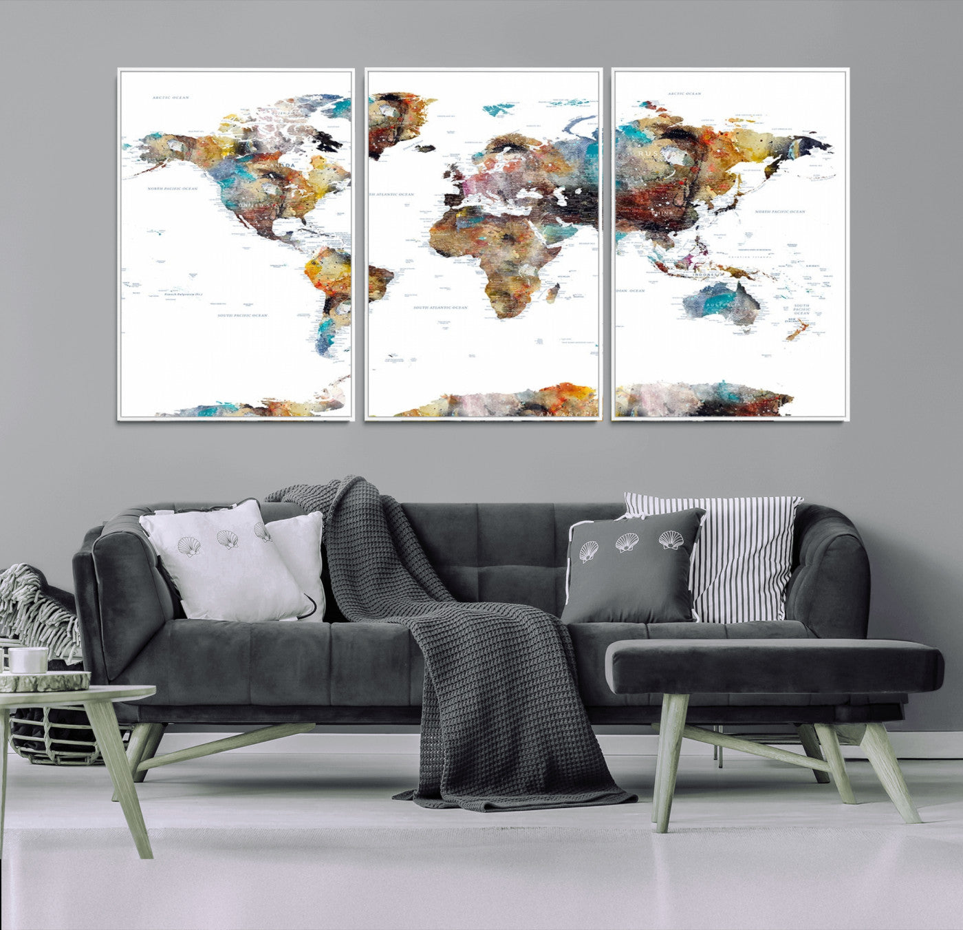 25251-MGV-CV-36X24-Push Pin World Map Canvas Print – Travel Tracker Wall Art for Couples, Perfect Anniversary Gift for Home or Office Decor
