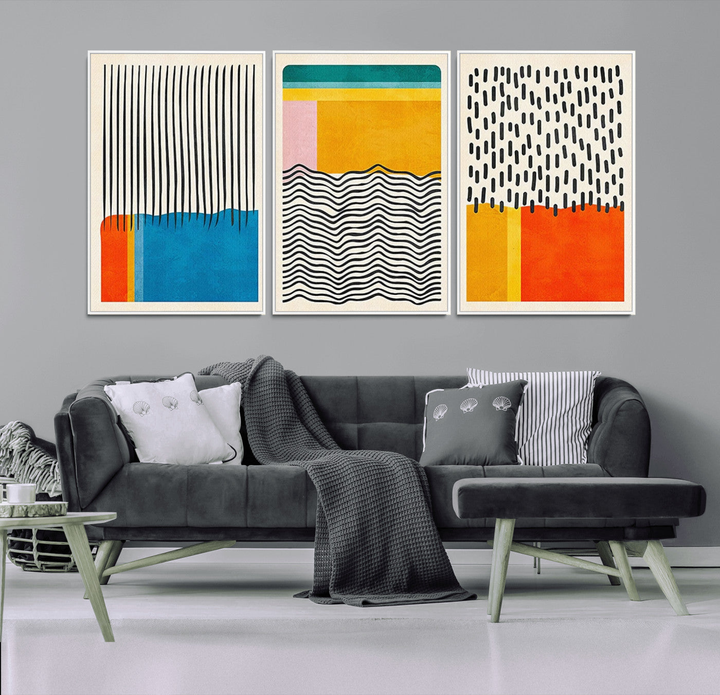 MGV-FC-60X30-3P - Canvas Print Wall Art Abstract Illustrs Art Boho, Framed Abstract Boho Art
