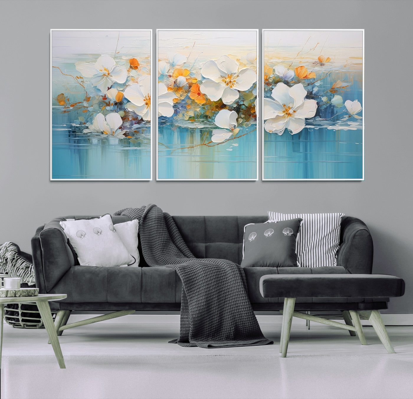 MGV-FC-60X30-3P - Abstract Flower Wall Art Canvas Print