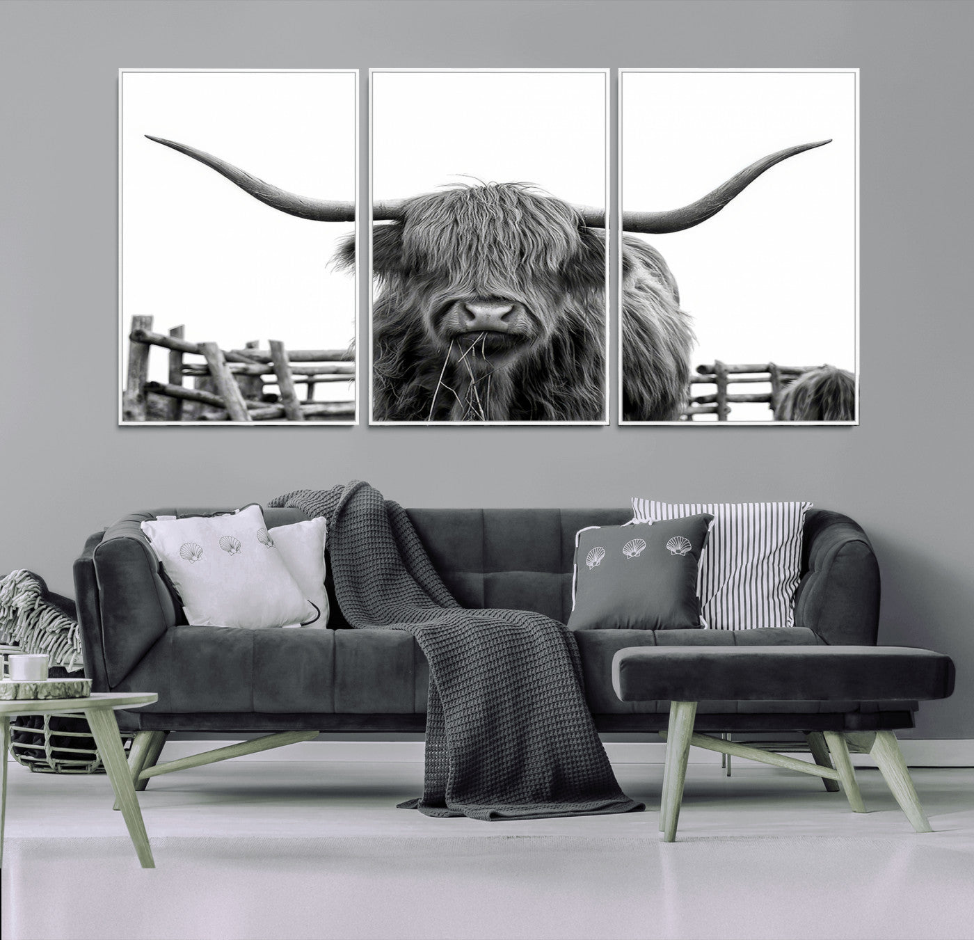 -Longhorn Canvas Print, Bighorn Cow Wall Art Canvas Print