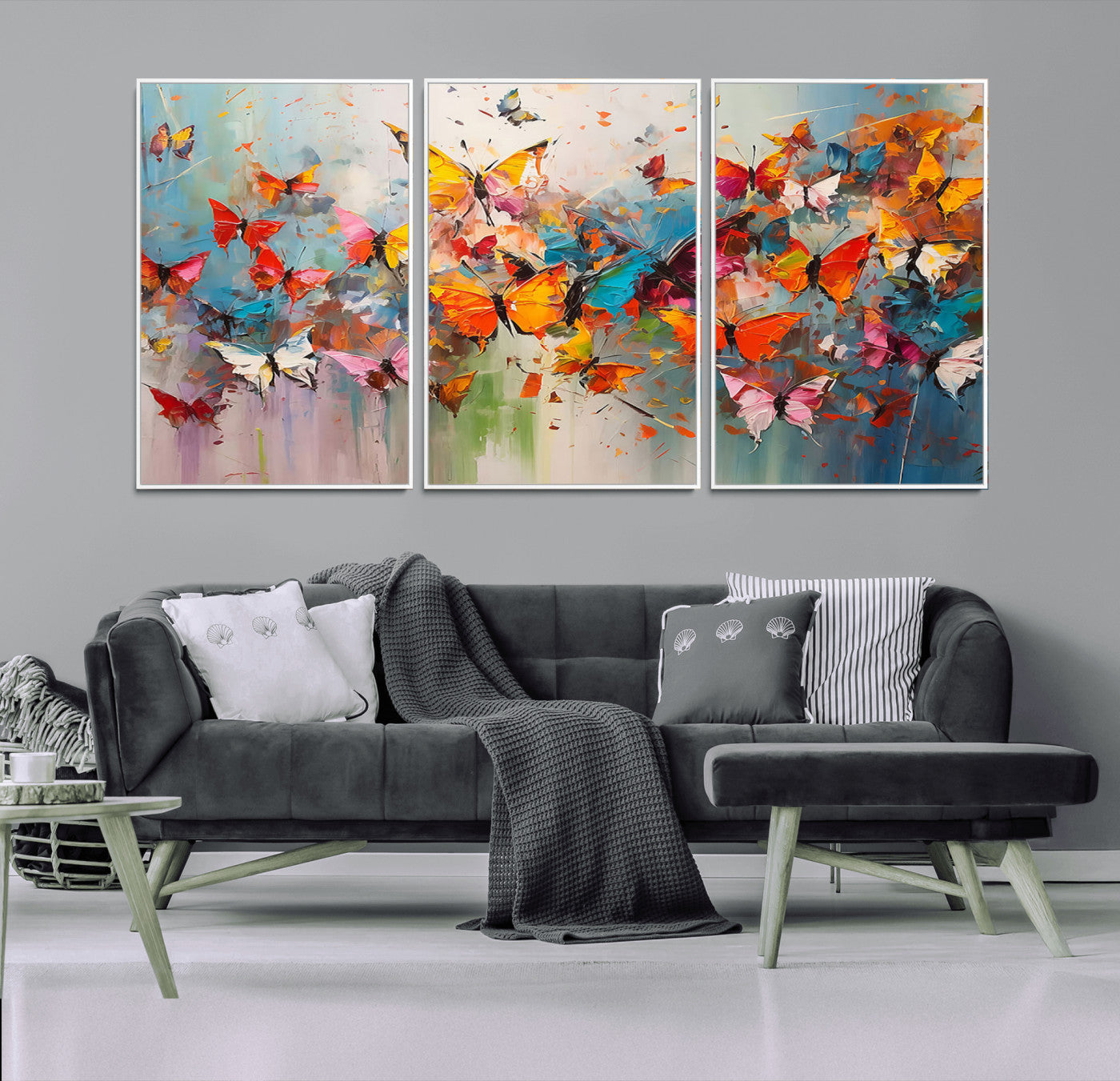 -Abstract Butterfly Wall Art Canvas Print