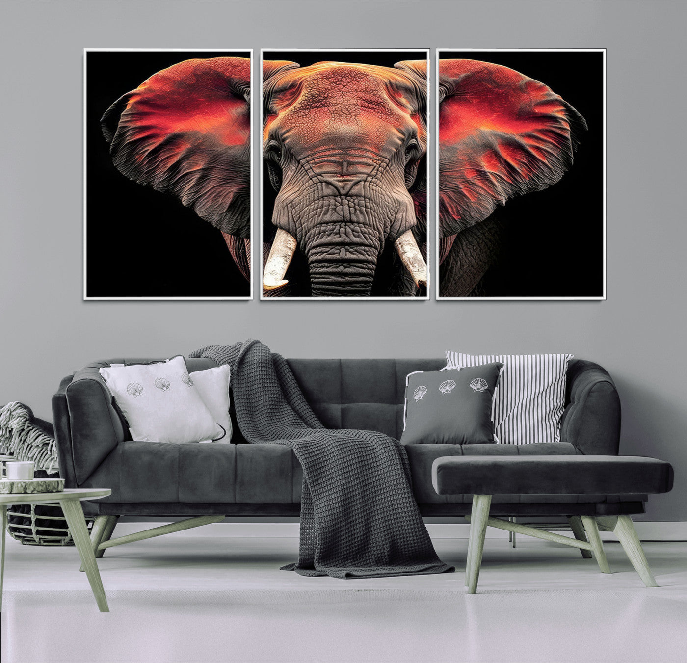 54719-MGV-FC-60X30-3P_White-Elephant Wall Art Canvas Print