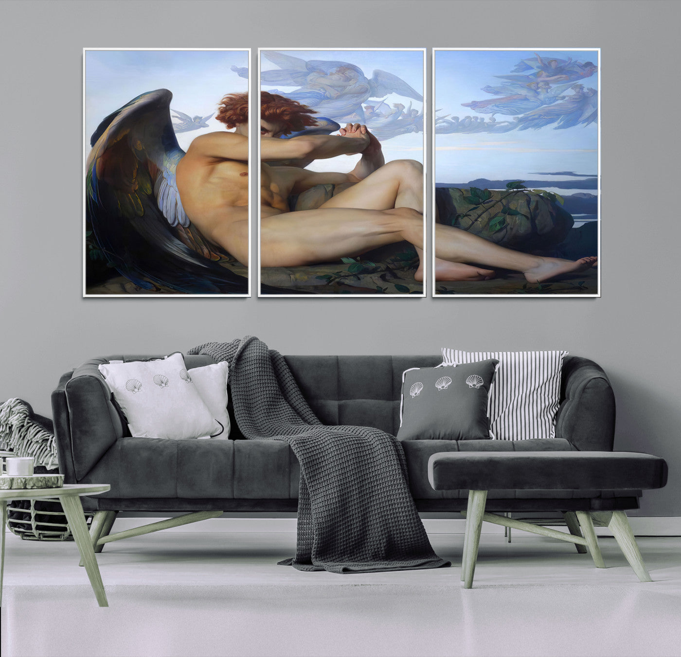 -Fallen Angel Wall Art Canvas Print – Classic Art, Framed, Ready to Hang - Alexandre Cabanel