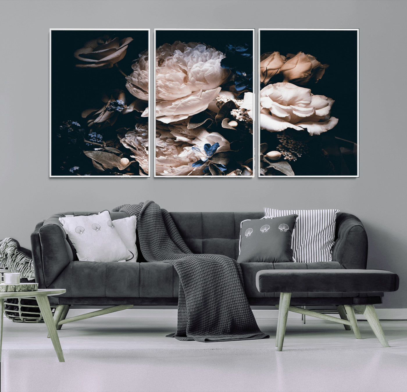 MGV-FC-60X30-3P - Pink Peonies Flowers Large Canvas Art Print