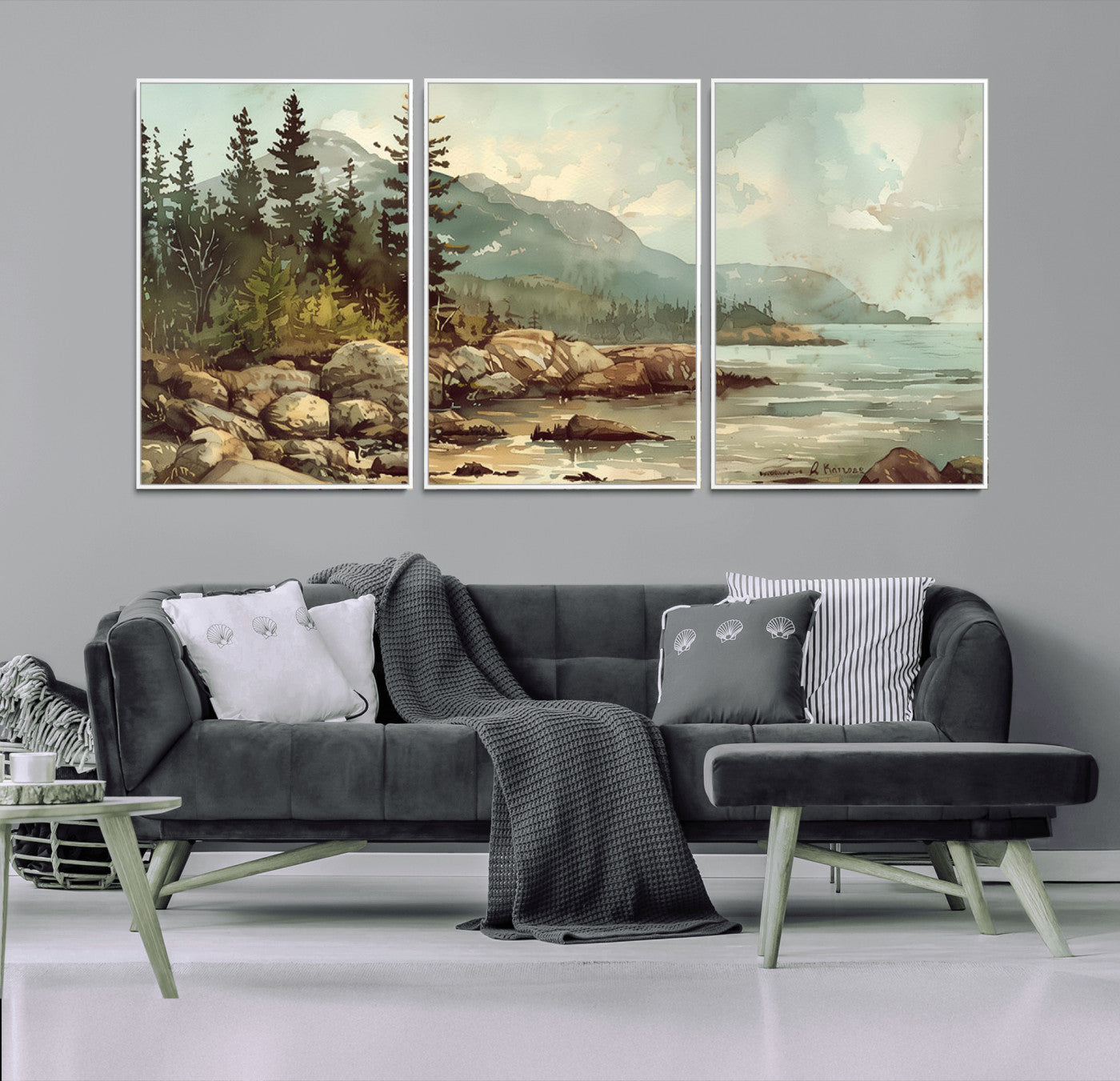 -Abstract Acadia National Park Wall Art Canvas Print - Stunning 3-Panel Wall Art Canvas Print,