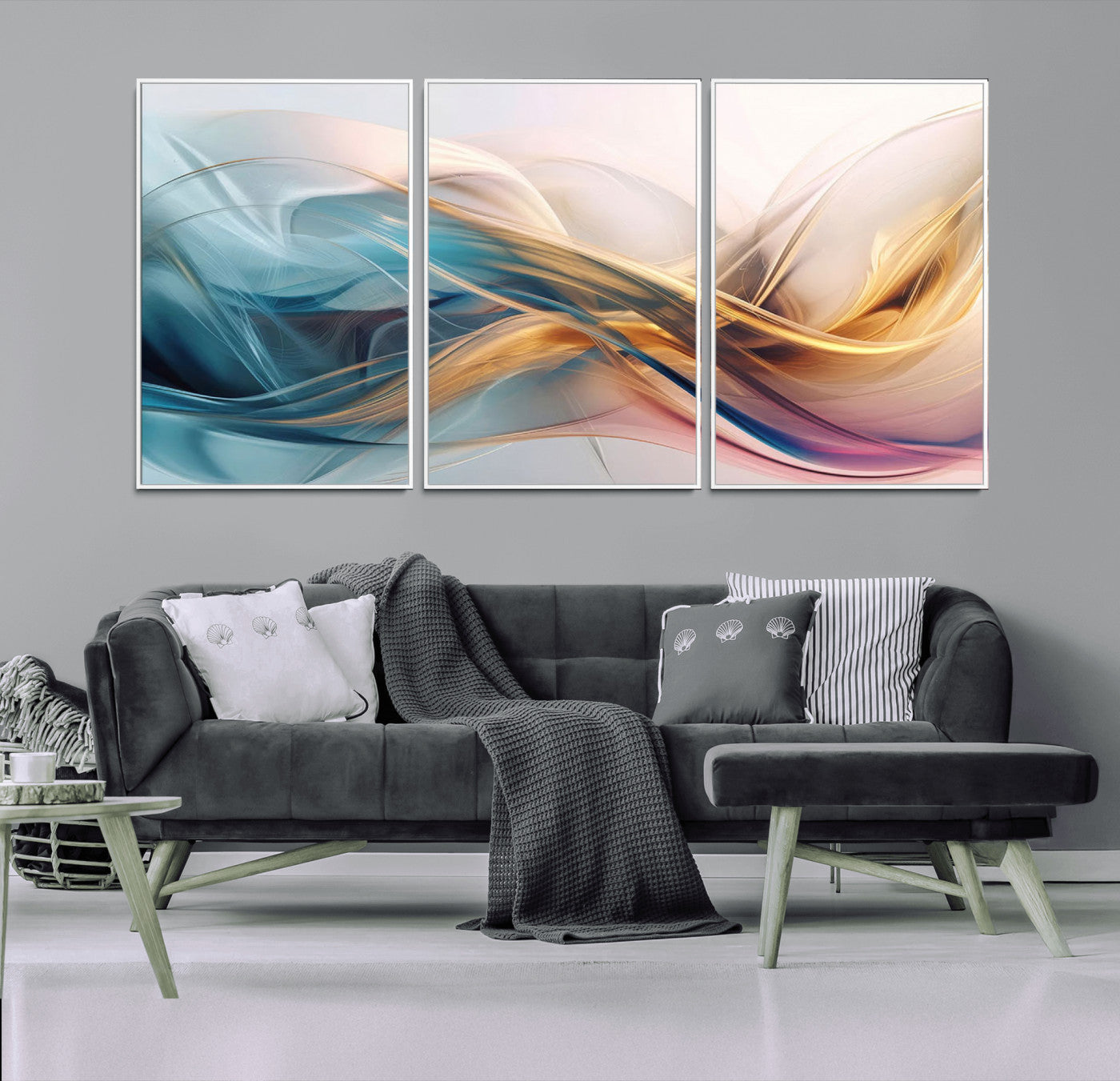 -Abstract Flowing Colors Wall Art Canvas Print