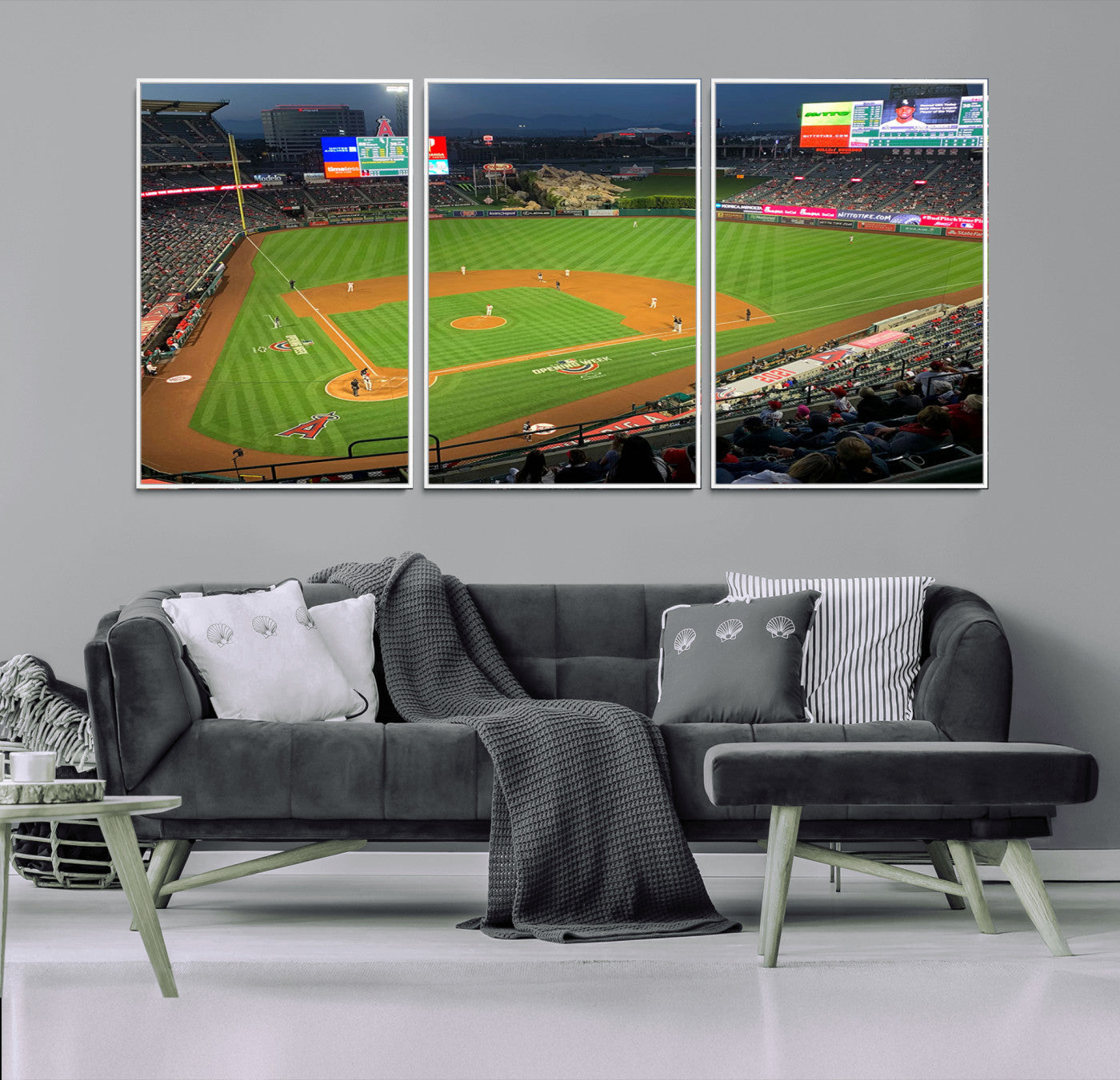 93707-MGV-CV-36X24-Angel Stadium Aerial Canvas Print – Los Angeles Angels Baseball Canvas Print, Framed, Ready to Hang