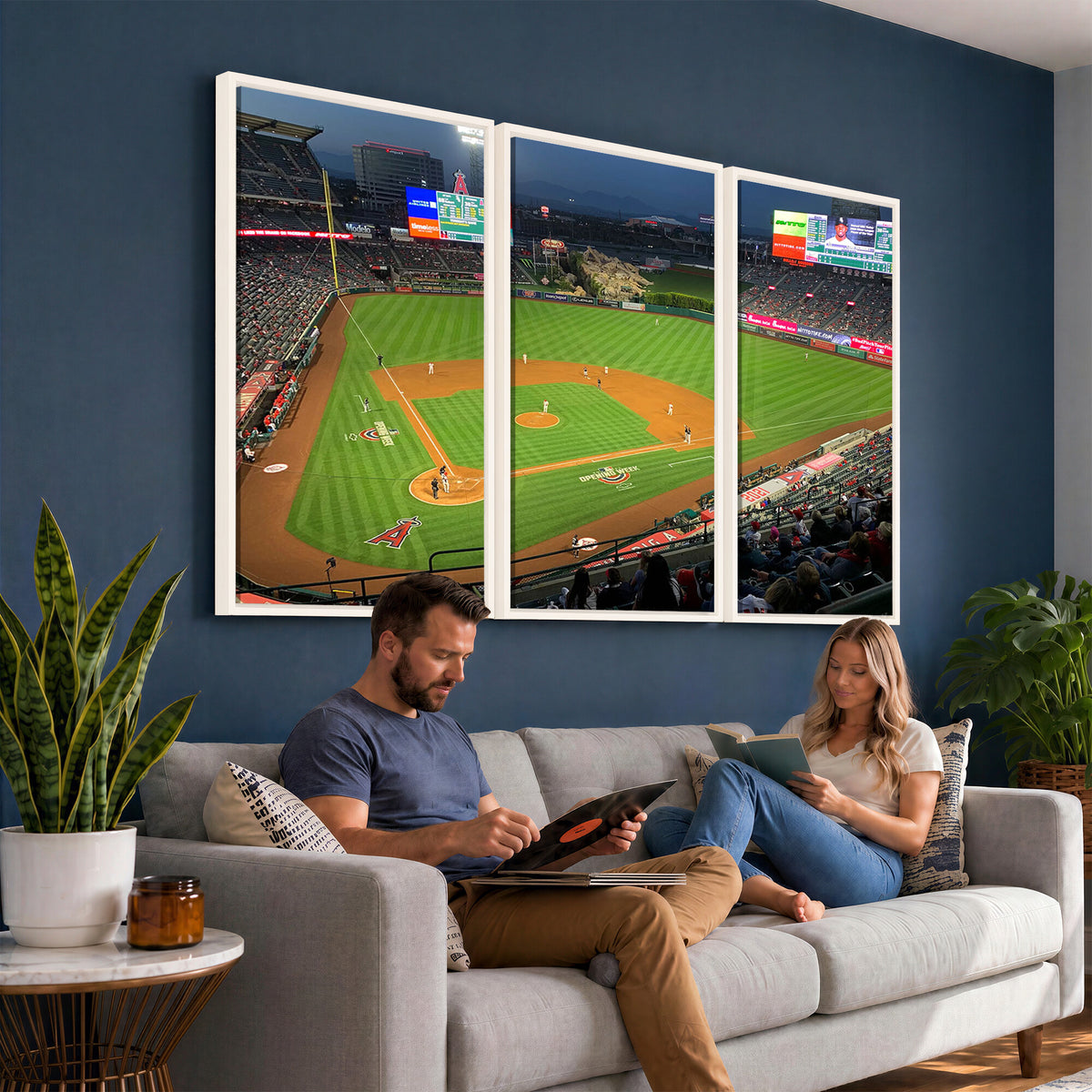 93707-MGV-CV-36X24 - Angel Stadium Aerial Canvas Print | Los Angeles Angels Baseball