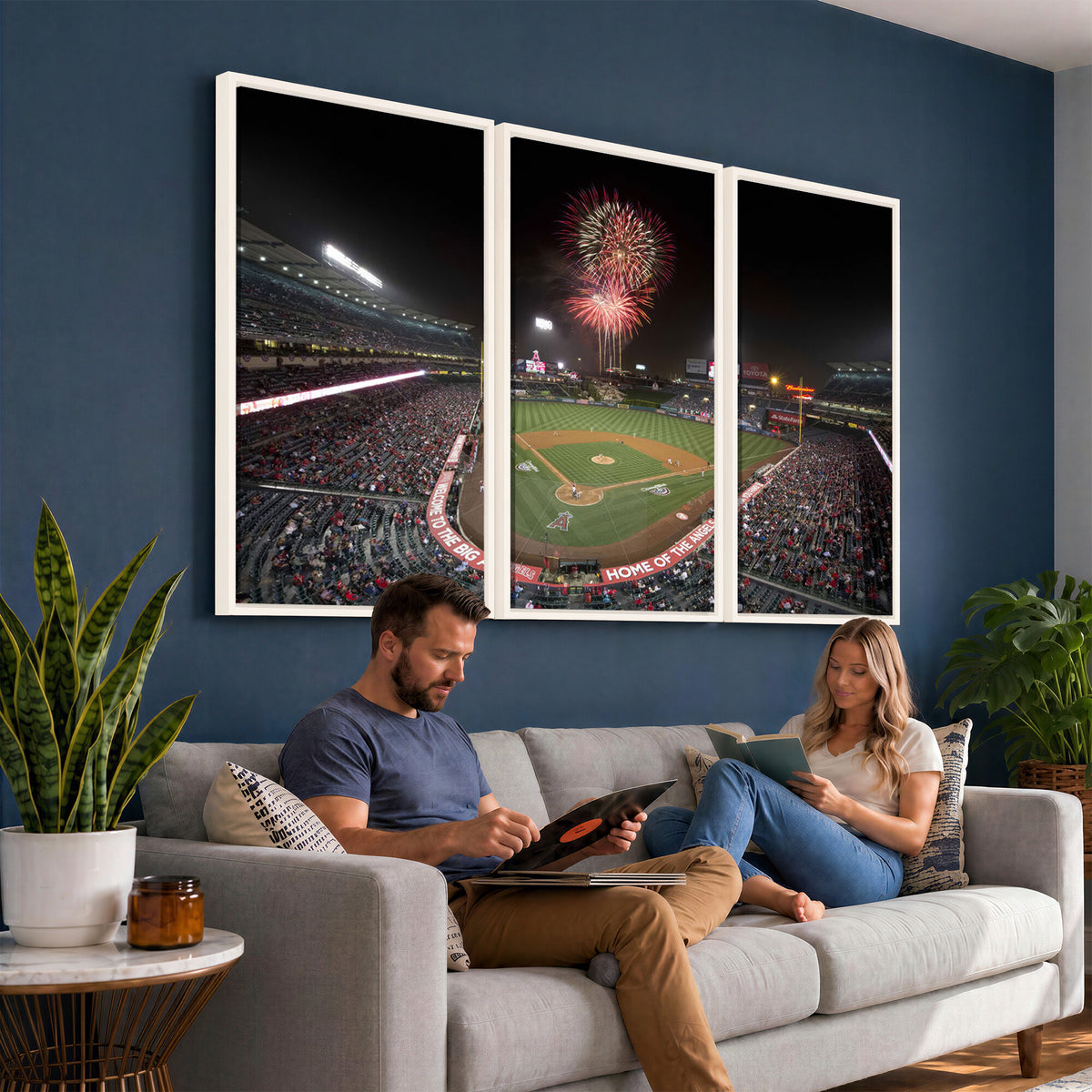 63592-MGV-CV-36X24 - Angel Stadium in Los Angeles Stadium Wall Art Canvas Print