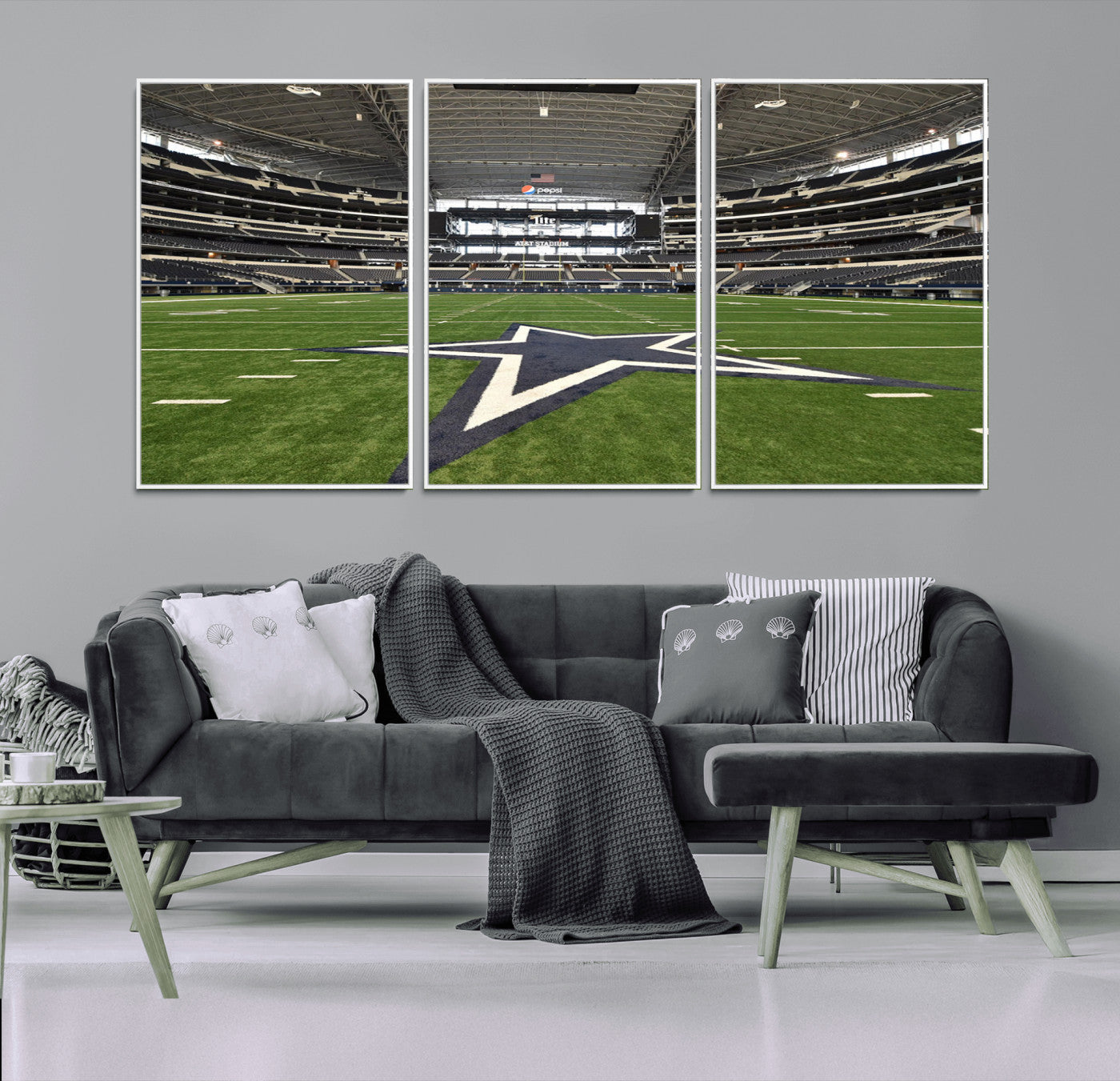 14834-MGV-CV-36X24-Dallas Cowboys Football Team Print - Arlington AT&T Stadium Wall Art Canvas Print