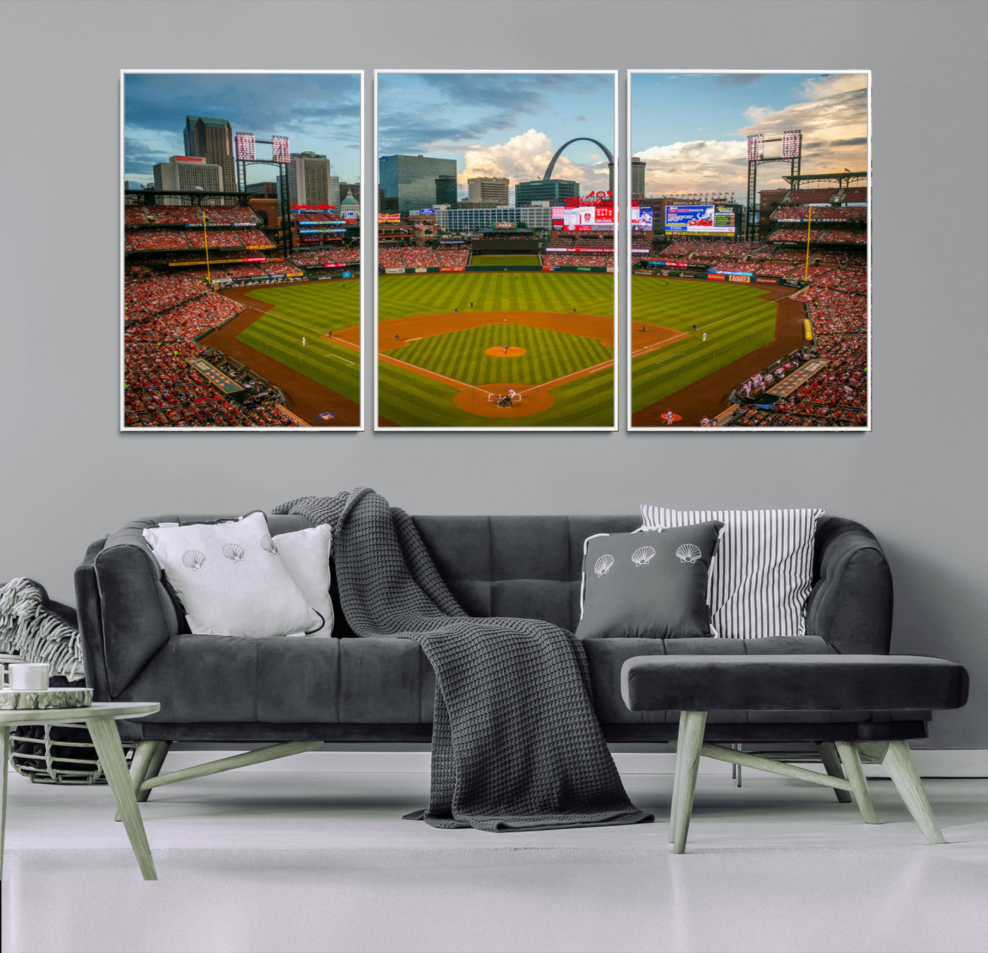 91908-MGV-CV-36X24-Busch Stadium Wall Art Print | St. Louis Cardinals Baseball Stadium Canvas Print | Framed Sports