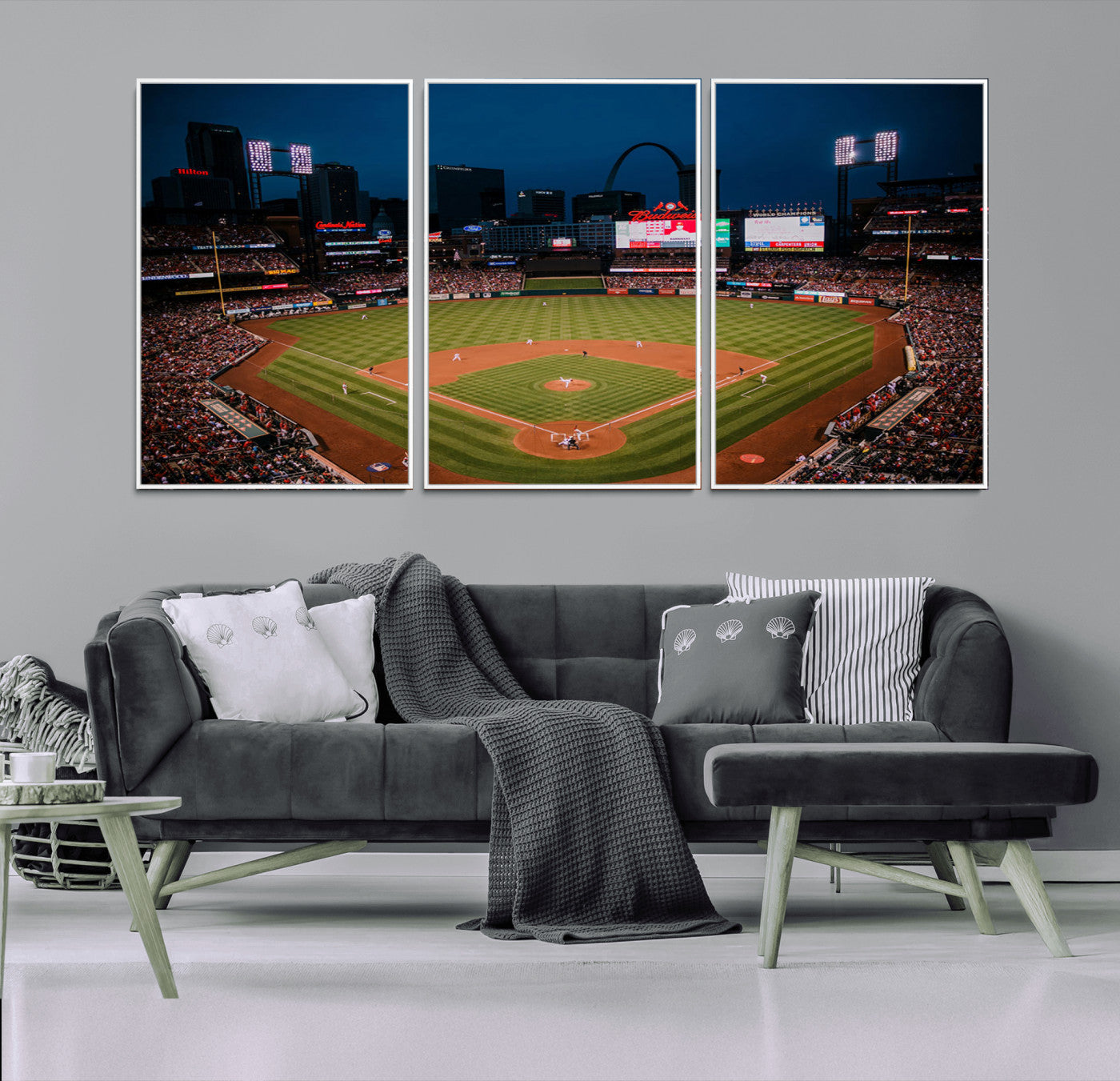 38612-MGV-CV-36X24-St. Louis Cardinals Baseball Team Print - Busch Stadium Wall Art Canvas Print
