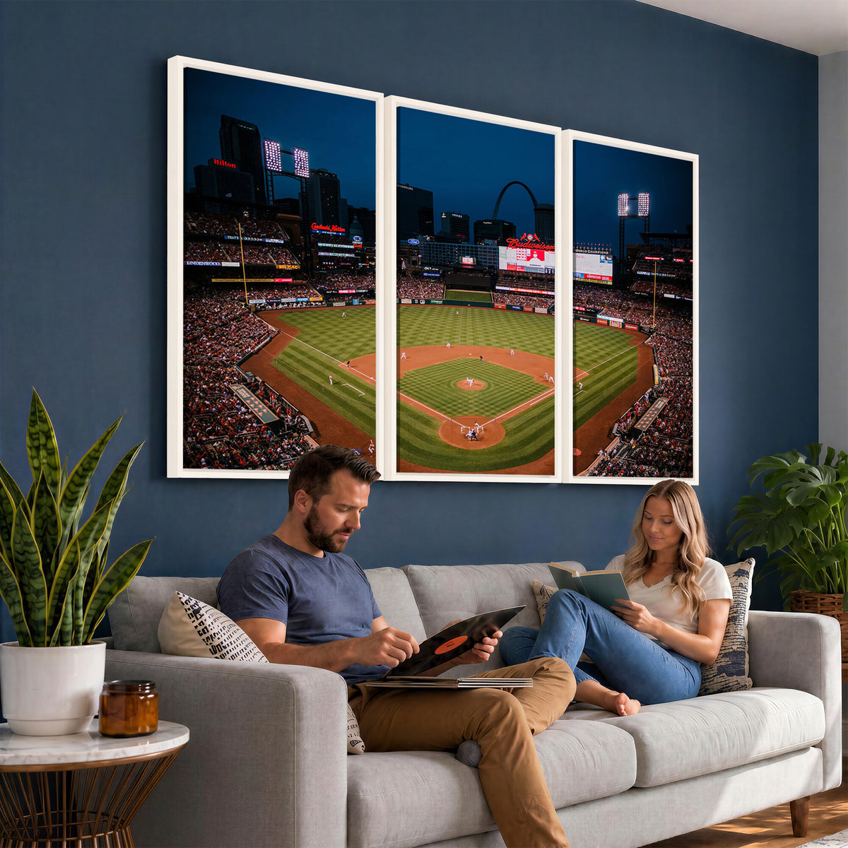 38612-MGV-CV-36X24 - St. Louis Cardinals Baseball Team Print - Busch Stadium Wall Art